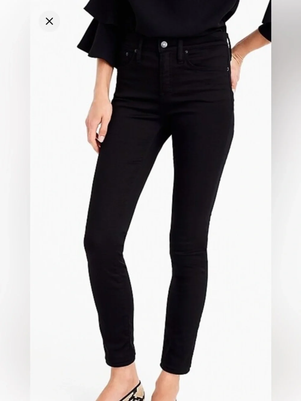 J. Crew Black Cropped Slim Ankle Jeans Size 29